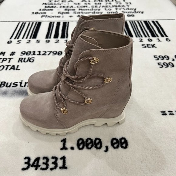 Sorel Waterproof Joan of Arctic™ Wedge III Lace Leather Heeled Boot - Picture 4 of 8